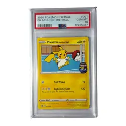 Pikachu On The Ball 001/005 - PSA 10 Futsal Pokemon Graded Card - Image 1