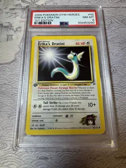 2000 POKEMON GYM HEROES 1ST EDITION #42 ERIKA'S DRATINI PSA 8 - Image 1