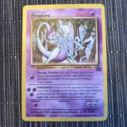 1999 Pokemon TCG Mewtwo WOTC Black Star Promo #12 Non-Holo Rare LP - Image 1