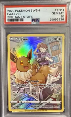 Eevee #TG11/TG30 - 2022 Pokemon SWSH Brilliant Stars - GEM Mint PSA 10 - Image 1