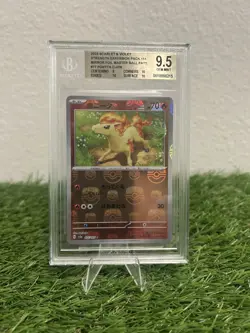 2023 POKEMON SV2a JPN-151 Ponyta Master Ball Reverse Holo #077 BGS 9.5 GEM MINT - Image 1