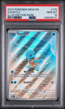 2023 POKEMON MEW EN-151 ILLUSTRATION RARE #170 SQUIRTLE PSA 10 - Image 1