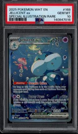 JELLICENT EX POKEMON 168 2025 WHITE FLARE SIR ENGLISH PSA 10 - Image 1