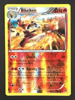 Pokemon TCG Blaziken 14/111 XY Furious Fists Reverse Holo Rare LP - Image 1