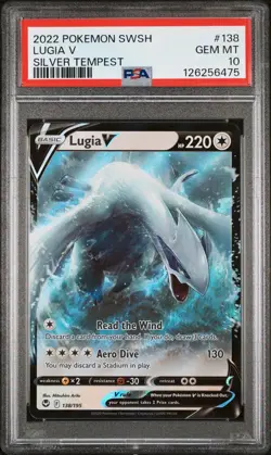 PSA 10 Lugia V #138 Pokemon SWSH Silver Tempest English 2022 - Image 1