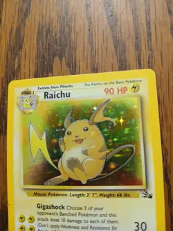 1999 Pokemon Raichu Fossil Holo 14/62 - Image 2