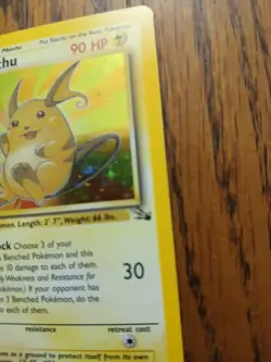 1999 Pokemon Raichu Fossil Holo 14/62 - Image 3