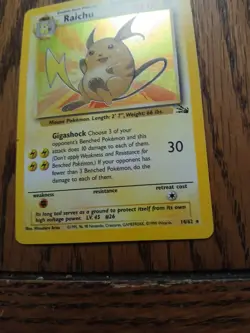 1999 Pokemon Raichu Fossil Holo 14/62 - Image 4