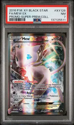 2016 POKEMON XY BLACK STAR PROMO SUPER-PREM COLL #XY126 FULL ART/MEW EX PSA 7 - Image 1