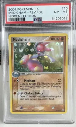 Medicham EX Hidden Legends Reverse Holo 10/101 PSA 8 Mint Pokemon 2004 - Image 1
