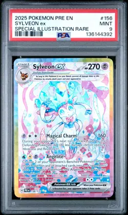 2025 POKEMON PRE EN-PRISMATIC EVOLUTIONS #156 SYLVEON EX PSA 9 - Image 1