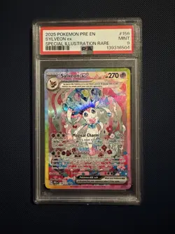 2025 POKEMON PRE EN-PRISMATIC EVOLUTIONS #156 SYLVEON EX PSA 9 - Image 1