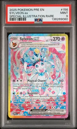 2025 POKEMON PRE EN-PRISMATIC EVOLUTIONS #156 SYLVEON EX PSA 9 - Image 1