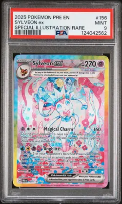 2025 POKEMON PRE EN-PRISMATIC EVOLUTIONS #156 SYLVEON EX PSA 9 - Image 1