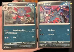 Pokemon TCG MEP Weavile 021/189 & Sneasel 020/189 Regular English Card Lot promo - Image 1