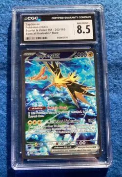 Pokemon Zapdos EX TCG Scarlet & Violet 151 Holo Card 202/165 Cgc 8.5 - Image 1
