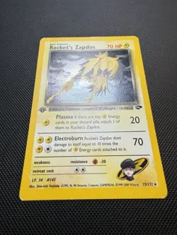 Rocket’s Zapdos 15/132 Gym Challenge 1st Edition Pokemon Card Holo HP - Image 2