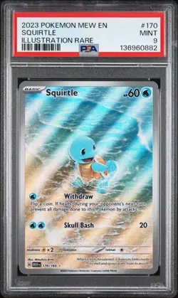 2023 POKEMON MEW EN-151 ILLUSTRATION RARE #170 SQUIRTLE PSA 9 - Image 1