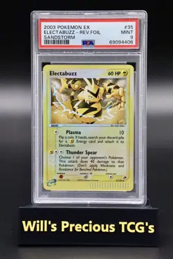 PSA 9 Electabuzz 35/100 EX Sandstorm 2003 Reverse Holo Pokemon Card Mint - Image 1