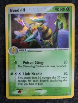 Pokemon TCG Beedrill EX FireRed & LeafGreen 1/112 Holo Rare LP - Image 1
