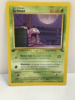 Pokemon WOTC VTG Grimer 48/62 Fossil Regular LP - Image 1