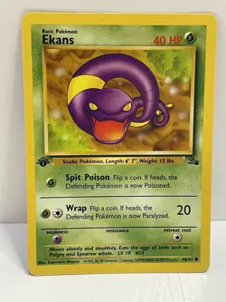 Pokemon WOTC TCG Vintage Ekans 46/62 Fossil Regular LP - Image 1