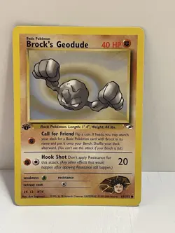 Pokemon Wotc Tcg Vtg Brock's Geodude 066/132 Gym Heroes Regular LP - Image 1