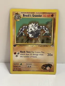 Pokemon Wotc Tcg Vtg Brock's Graveler 040/132 Gym Heroes Regular LP - Image 1