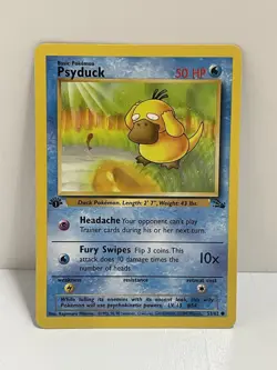 Pokemon WOTC TCG VTG Psyduck 53/62 Fossil Regular LP - Image 1