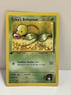 Pokemon WOTC TCG VTG Erika's Bellsprout 076/132 Gym Heroes Regular LP - Image 1