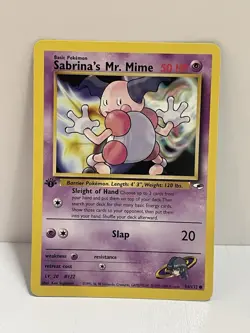 Pokemon WOTC TCG VTG Sabrina's Mr. Mime 094/132 Gym Heroes Regular MP - Image 1