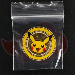1x Pokemon Metal PIKACHU Coin PROMO Premium Trainer's XY Collection Box 2017 - Image 1
