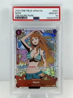 2024 ONE PIECE NAMI OP06-WINGS OF THE CAPTAIN TREASURE RARE #007 PSA 10 - Image 1