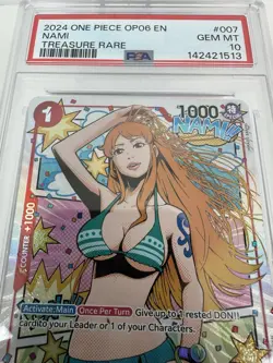 2024 ONE PIECE NAMI OP06-WINGS OF THE CAPTAIN TREASURE RARE #007 PSA 10 - Image 5