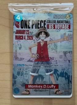 One Piece Monkey D. Luffy College Basketball US Voyage Promo Card P-055 - Image 1