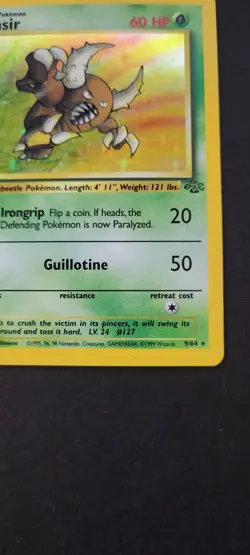 Pinser Holo Rare Pokemon 1999 WOTC Jungle Set Vintage Pokemon Card - Image 4