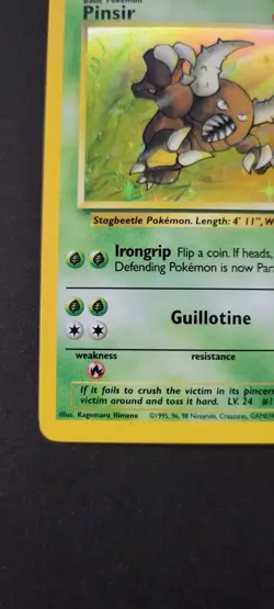 Pinser Holo Rare Pokemon 1999 WOTC Jungle Set Vintage Pokemon Card - Image 5