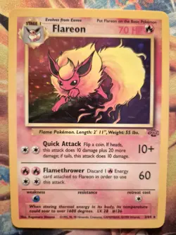 Flareon Holo Rare Pokemon Card, Jungle, 3/64 - Image 1