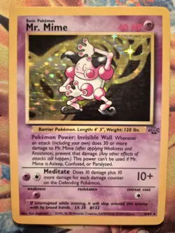 Mr. Mime Holo Rare Pokemon Card, Jungle, 6/64 - Image 1