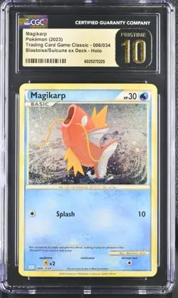 CGC 10 Pristine Magikarp Holo 006/034 Trading Card Game Classic CLB Pokemon Card - Image 1