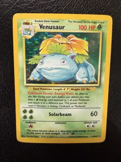 Pokemon TCG Venusaur Base Set Holo Unlimited Rare Card 15/102 MP Condition - Image 3