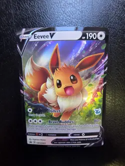 Eevee V SWSH065 Promo SWSH Black Star Pokemon Card - NM - Image 1