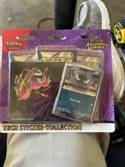 NEW Pokemon Ascended Heroes - 3 Pack Tech Sticker Collection Gastly - Sealed - Image 1