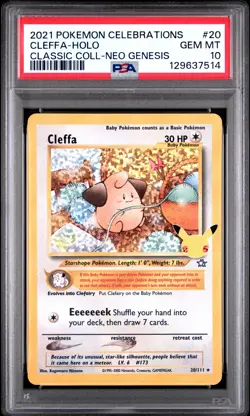 2021 POKEMON CELEBRATIONS CLASSIC COLL #20 CLEFFA-HOLO PSA 10 - Image 1