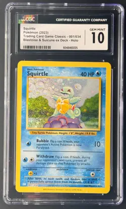 Squirtle 001/034 Pokemon TCG Classic Blastoise Deck CGC 10 GEM MINT 2023 - Image 1