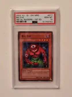 2002 Yu-Gi-Oh MRD Big Eye #017 Metal Raiders 1st Edition PSA 10 Gem Mint - Image 1