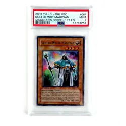 PSA 9 YuGiOh Skilled White Magician MFC-064 1st Edition Magician's Force MINT - Image 1