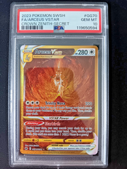 Arceus VSTAR PSA 10 Gold GG70/GG70 Crown Zenith Pokemon Card Full Alt Art Holo - Image 1
