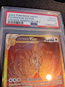 Arceus VSTAR PSA 10 Gold GG70/GG70 Crown Zenith Pokemon Card Full Alt Art Holo - Image 3