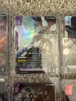 Gundam Card Game lot of 8 GD01 And GD02 R+/LR /C+ cards - Image 4